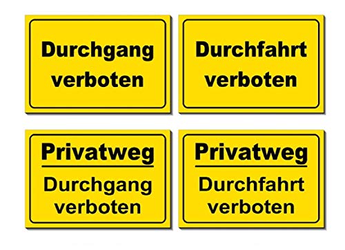 Privatweg-Durchgang-Durchfahrt verboten-Schild-Aluminium Verbund-300 x 200 x 2 mm-Verbotsschild-Warnschild-Hinweisschild-Türschild (Nr. 1205-300 x 200 x 2 mm mit Löcher) von Desi-Schilder
