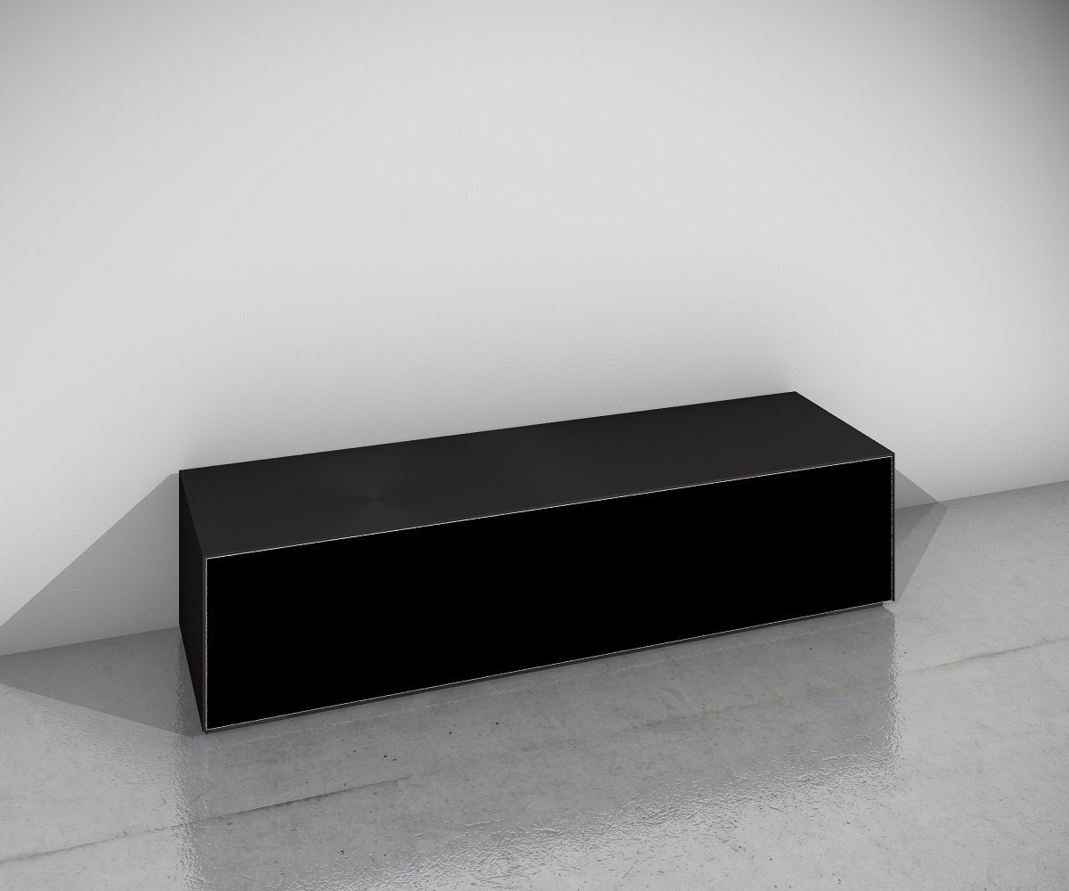 Design Objekte Lowboard Monaco TV-Möbel Soundbarvariante Schwarz 160 cm mit Akustikstofffront (1 St), Maße (BxHxT): 160 x 36 x 48 cm von Design Objekte