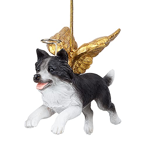 Christbaumschmuck - Ehren Der Pooch Border-Collie-Feiertags-Engels-Hundeornamente von Design Toscano