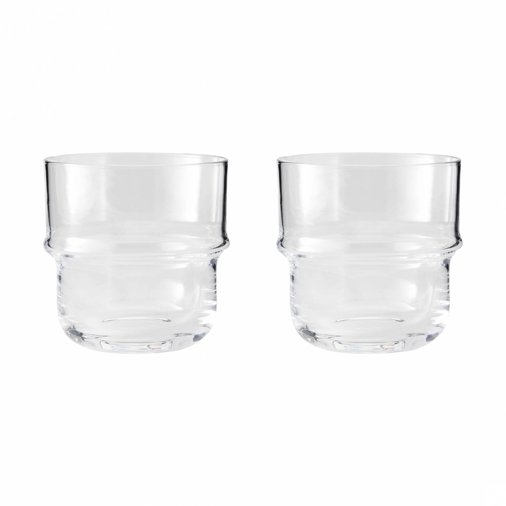 Design House Stockholm - Unda Trinkglas 2er Set - transparent/H x Ø 8.3x8cm von Design House Stockholm