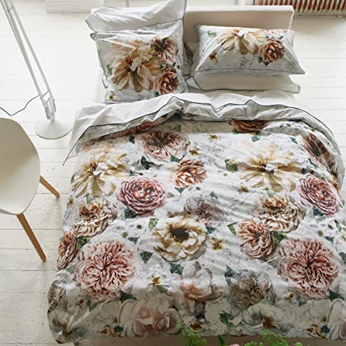 Bettbezug aus Perkal-Baumwolle, Bedruckt, Pahari Tuberose, 240 x 220 cm Designers Guild von Designers Guild