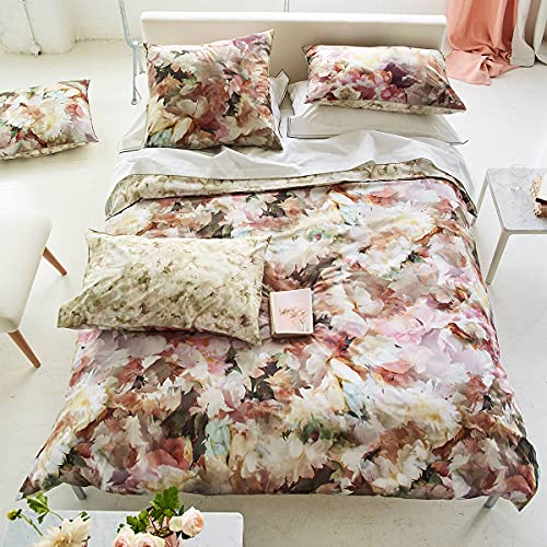 Bettbezug aus Baumwollperkal, Bedruckt, 260 x 240 cm, Rosa, Tagesblumen von Designers Guild