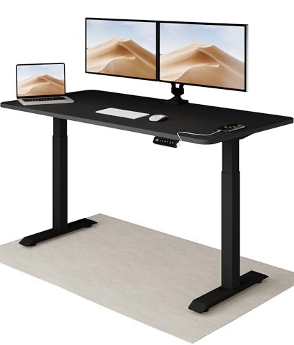 Desktronic Höhenverstellbarer Schreibtisch 160x80 cm - Stabiler Schreibtisch Höhenverstellbar Elektrisch - Standing Desk mit Touchscreen und Integrierten Ladesteckern von Desktronic