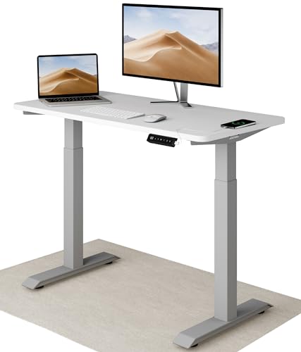 Desktronic Höhenverstellbarer Schreibtisch 120x60 cm - Stabiler Schreibtisch Höhenverstellbar Elektrisch - Standing Desk mit Touchscreen und Integrierten Ladesteckern von Desktronic