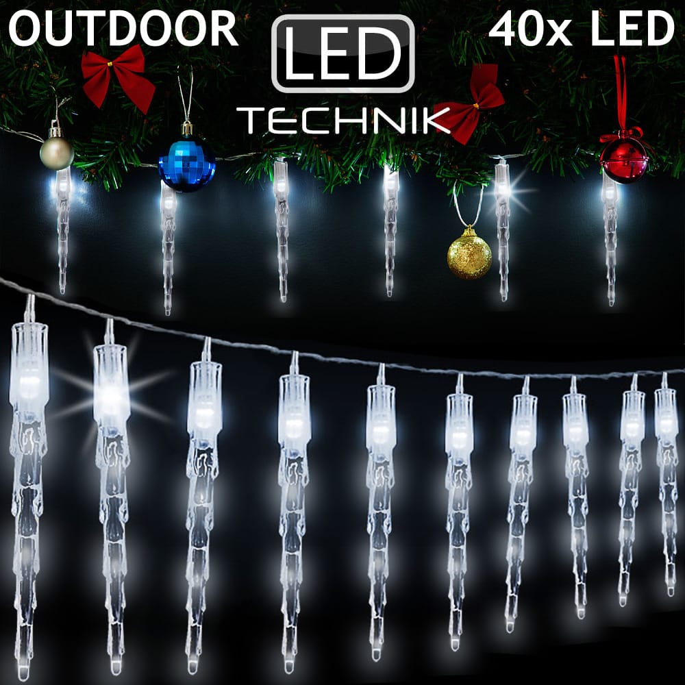 Lichterkette Weihnachten Eiszapfen 10 LEDs 6,2m von Deuba®