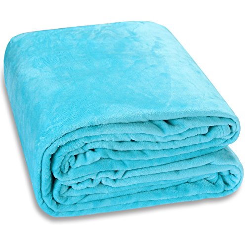 Deuba® Premium Kuscheldecke Wohndecke 220x240 cm Flauschig Weich Warm Sofadecke Wohndecke Tagesdecke Wolldecke Blau von Deuba