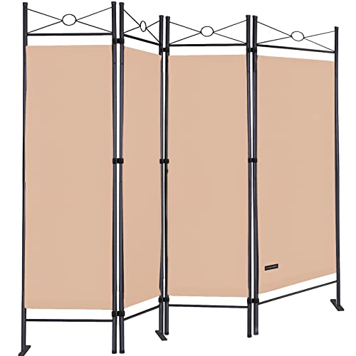 DEUBA® Trennwand 180x160cm 4 teilig Blickdicht Freistehend Faltbar Stabil Indoor Wohnzimmer Schlafzimmer Büro Raumteiler Spanische Wand Paravent Rose von Deuba