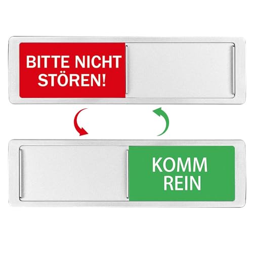 Bitte Nicht STÖREN Schild, 17,7 x 5.2 x 0.5 cm Schieber Festhaltemagneten Türschild Klebeschild Silber frei besetzt für Büros Zuhause von Devenirriche