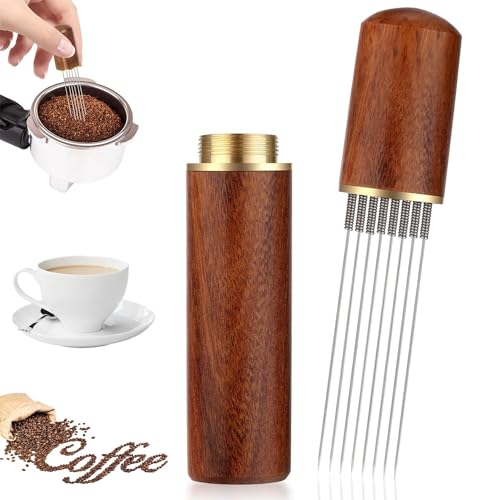 Devenirriche WDT Espresso Kaffeerührer, Kaffee Tamper Espresso Nadel mit 8 feinen Nadeln 0.3 mm, Kaffee Distributor Rührnadel, WDT-Verteilerwerkzeug, Kaffee Zubehör von Devenirriche