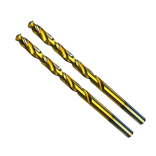 2er Pack HSS-TiN Metall-Spiralbohrer DIN 338 10,0mm geschliffen (Titannitriert, für Metal und Edelstahl, Profiqualität, lange Lebensdauer) von DiVo