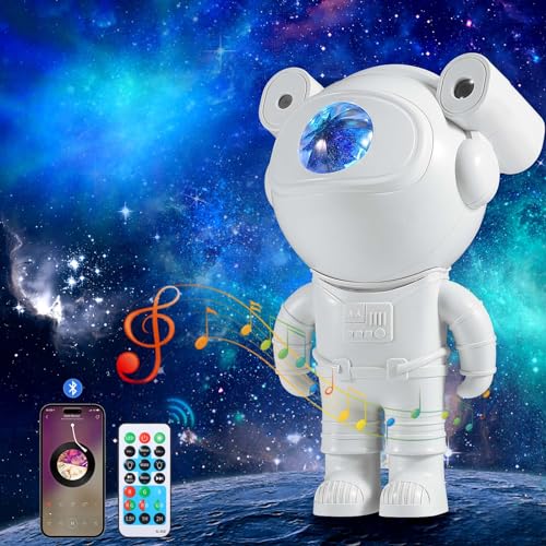 Diboniur Astronaut Projektor Galaxy Bluetooth, Projektor Sternenhimmel mit Nebel, Lampe Projektor Kinder Stern Nachtlicht Galaxie für Wände und Decken des Zimmers von Diboniur