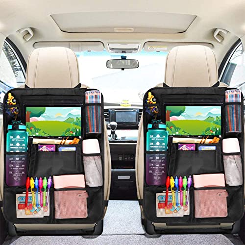 Diboniur Auto-Organizer für Kinder, Aufbewahrung für Autositze mit 10 Taschen, Schutz für Autositze für Tablets mit 9,7 Zoll und 10,5 Zoll, für Flaschen, Spielzeug, Bücher (dicke Version) von Diboniur