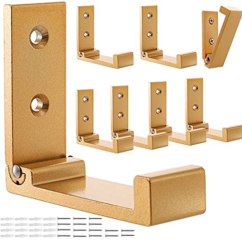 Dicunoy 8 Pack Foldable Adhesive Hooks, Heavy Duty Wall Hooks (Gold) von Dicunoy