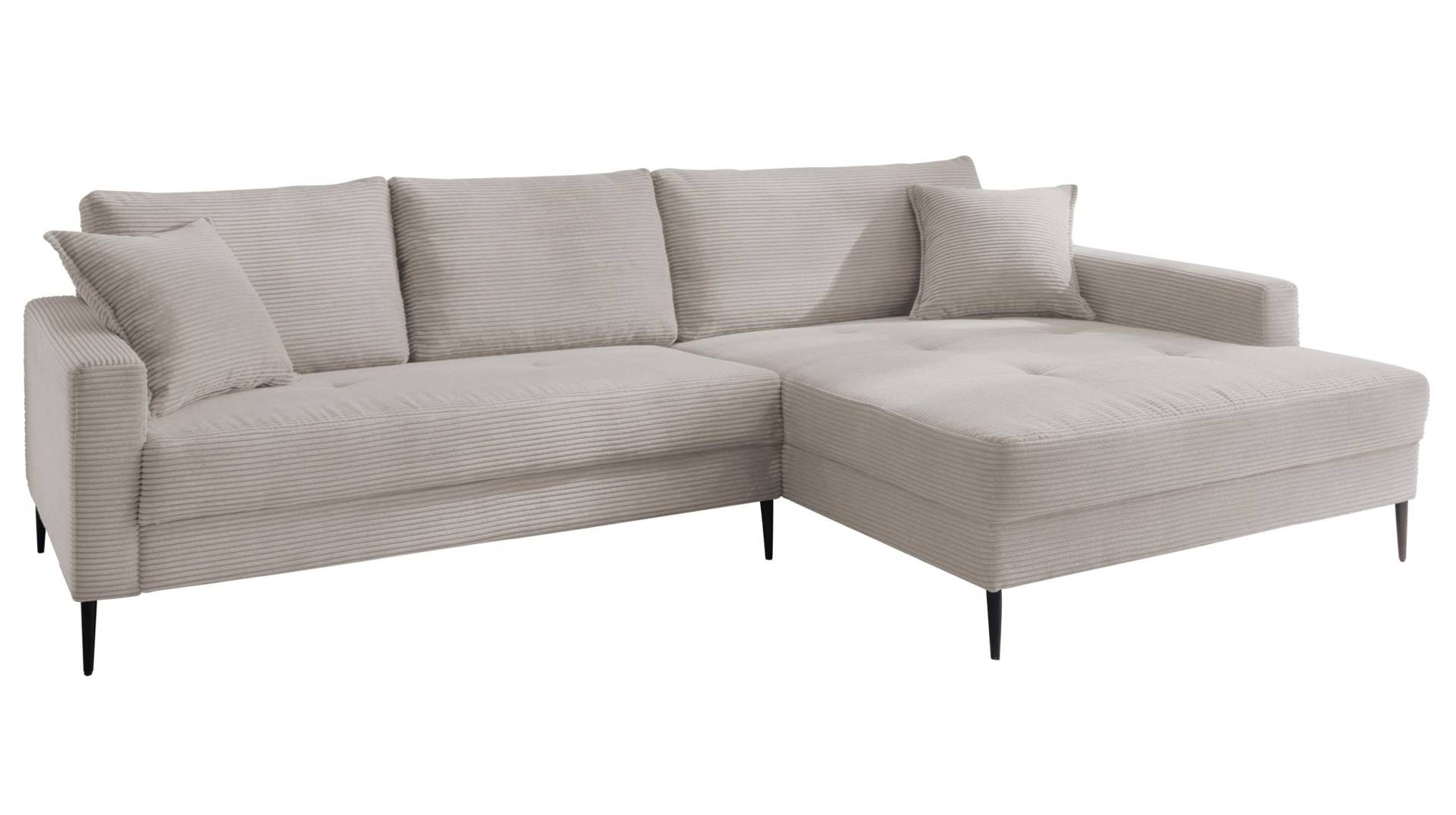 Ecksofa Cord hellgrau 276 x 173 cm - SUMMER von Die Möbelfundgrube