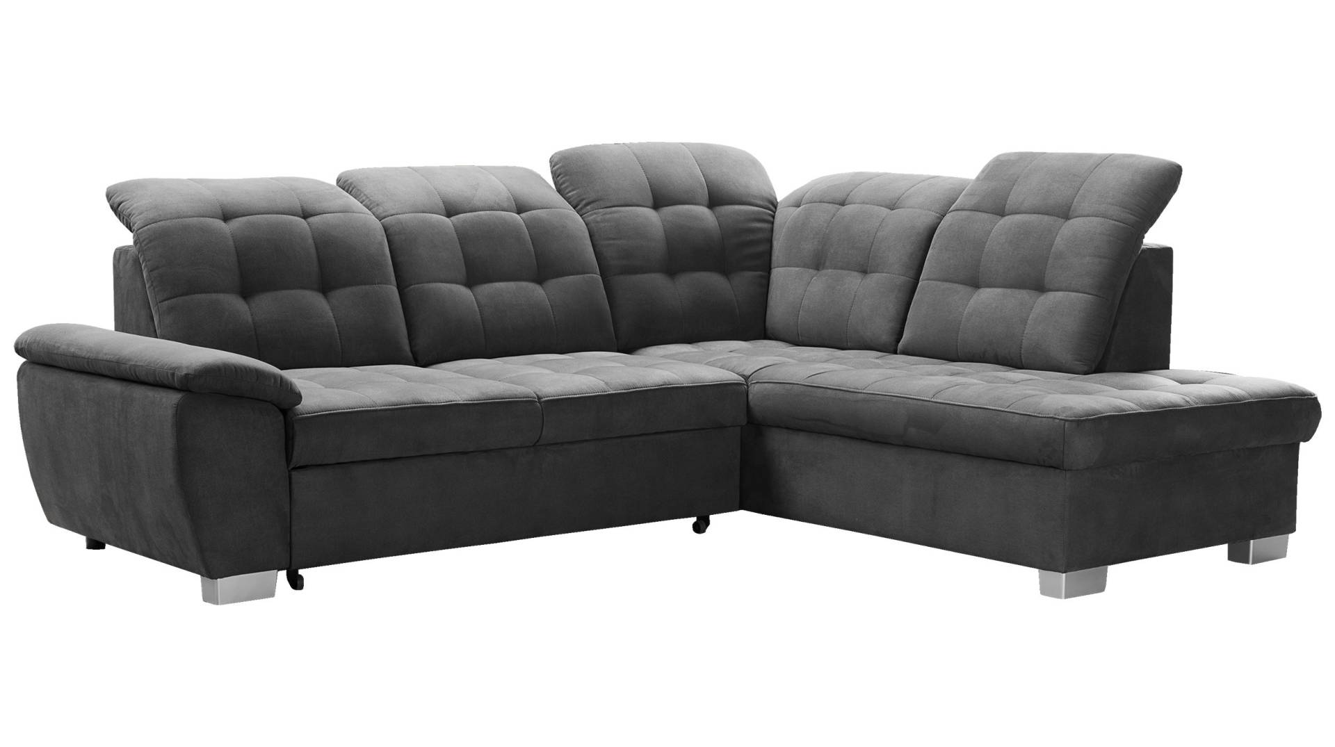 Ecksofa mit Schlaffunktion grau 262 x 215 cm - LOTTA von Die Möbelfundgrube