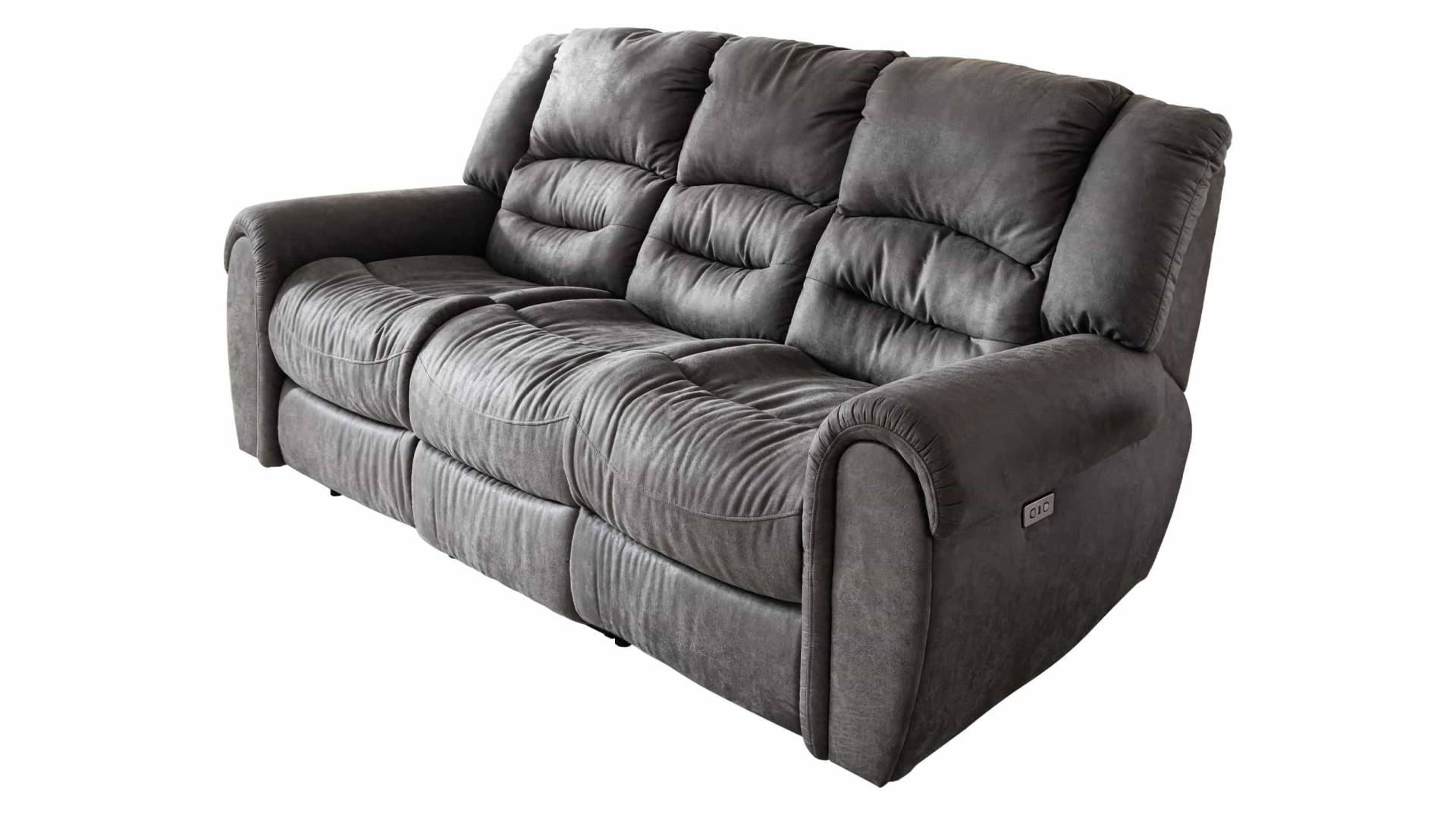Einzelsofa 3-Sitzer grau 203 cm - Relaxfunktion - PABLO von Die Möbelfundgrube
