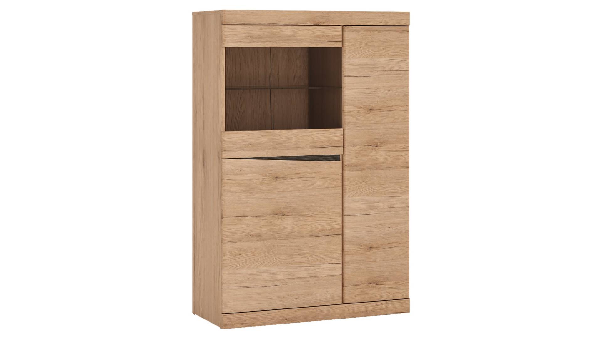 Highboard mit Glastür San Remo Eiche 86 cm - CANDELA von Die Möbelfundgrube