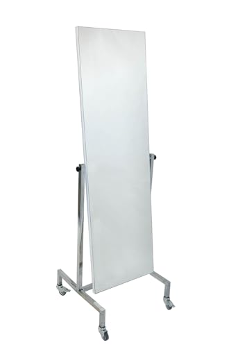 Standspiegel schwenkbar fahrbar, beidseitige Spiegelfläche 165 x 60 cm verchromtes Gestell Anprobespiegel Therapiespiegel Spiegel von Dila GmbH