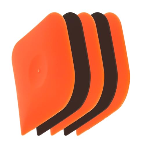Dimeho 5 Stück Pfannenschaber Teigschaber Silikon Teigkarte Gusseisenreiniger Küche Schaber Reinigungsschaber Lebensmittelschaber Kunststoff Flexibel Kuchenschaber (2 Stück braun×3 Stück orange) von Dimeho