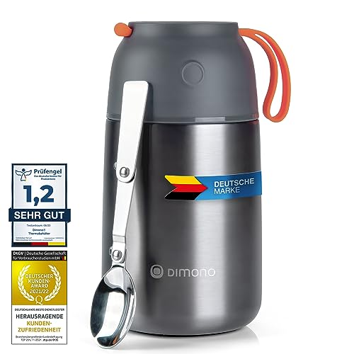 Dimono® Thermobehälter Warmhaltebehälter; Lunch-Box To-Go Lebensmittelbehälter Essensbehälter Speisegefäß aus Edelstahl (700 ml) von Dimono