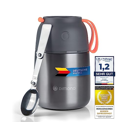 Dimono® Thermobehälter Warmhaltebehälter; Lunch-Box To-Go Lebensmittelbehälter Essensbehälter Speisegefäß aus Edelstahl (500 ml) von Dimono