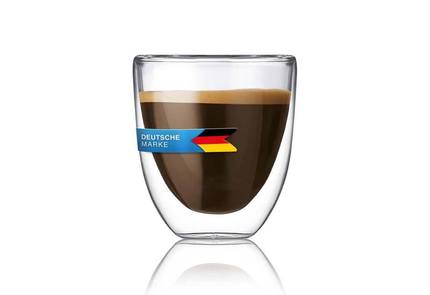 Dimono Espressoglas Doppelwandiges Trinkglas 80 ml, Borosilikatglas, Espressotasse von Dimono