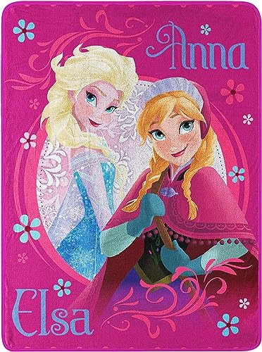 Disney Die Eiskönigin Loving Sisters Micro-Raschel-Überwurfdecke, 116,8 x 152,4 cm, Mehrfarbig, 1 Stück von Disney