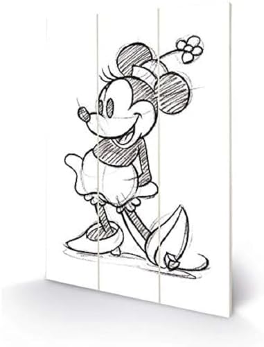 Disney MW11130P Kunstdruck auf Holz, 20 x 29,5 cm (Minnie Mouse), Mehrfarbig, 5 x 1, 2 cm von Disney