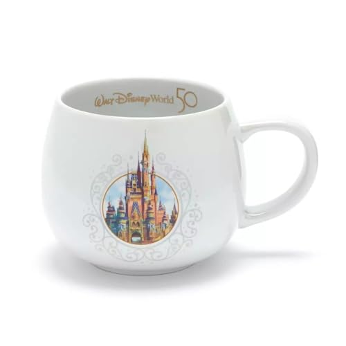 Disney XL Kingdom Keramik Tasse - weiss mit Rainbow Shimmer World 50, Limitierte Auflage von Disney