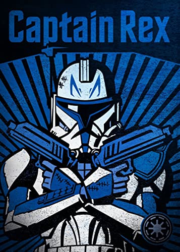 Displate – Metallposter - Magnet-Montage - Star Wars - Clone Wars Key Personas - Captain Rex - Größe M - 32x45cm von Displate