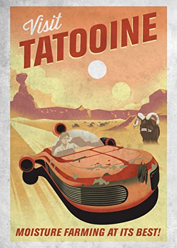 Displate – Metallposter - Magnet-Montage - Star Wars - Galactic Propaganda - Visit Tatooine - Größe M - 32x45cm von Displate