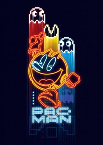 Displate - Poster aus Metal - Wall Art - Pac-Man - Neon Arcade - PAC-MAN Neon - Größe M - 32x45cm Matt von Displate