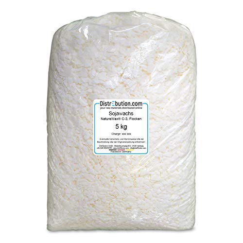 Sojawachs Flocken 5 kg NatureWax® C-3 natürliches Wachs für Kerzen gießen Kerzenwachs Kerzenherstellung von DistrEbution.com