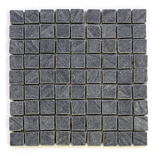 DIVERO 11 Fliesenmatten Naturstein Mosaikfliesen aus Andesit für Wand und Boden grau á 29 x 29 cm von Divero