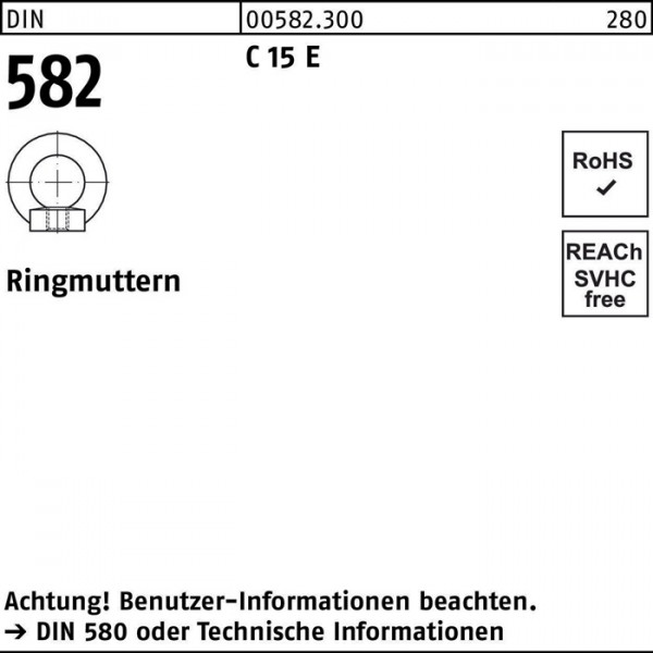Ringmutter DIN 582 M22 C 15 E 1 Stück von Diverse