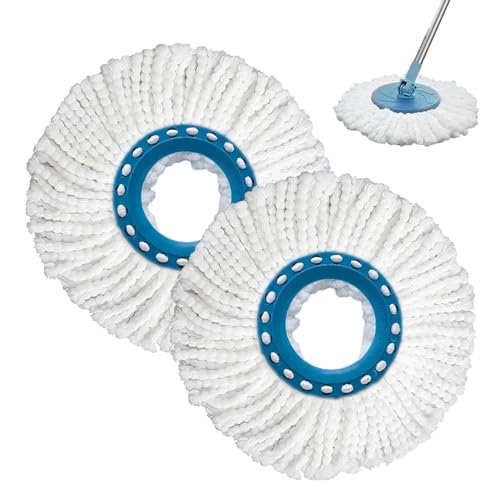 Packung 2 Mop Ersatz kompatibel mit Leifheit Clean Twist Disc Mop Systemes Mop Kopf Ersatz Mikrofaser sehr saugfähig, geeignet für alle Bodenarten, leicht zu ersetzen(Size:2pcs) von Divono