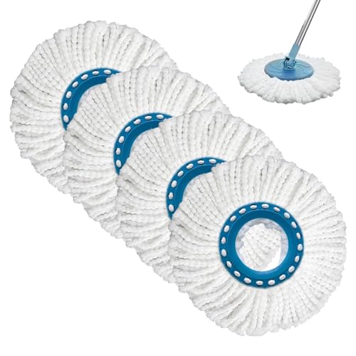 Packung 4 Mop Ersatz kompatibel mit Leifheit Clean Twist Disc Mop Systemes Mop Kopf Ersatz Mikrofaser sehr saugfähig, geeignet für alle Bodenarten, leicht zu ersetzen(Size:4pcs) von Divono