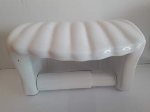 Diwi Aktuell Annemarie Wiegand Toilettenpapierhalter aus Keramik in Form Einer Muschel Dekor weiß von Diwi Aktuell Annemarie Wiegand