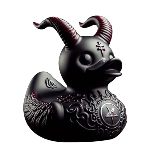 Djowyh Gotische Skulptur Entenfiguren | Harz Satan Ente Duckieville Ente, Sammelfiguren Aus Kunstharz, Satan Ente, Duckieville-Ente, Enten Figur Heimdekoration von Djowyh