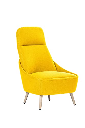 Dmora Bürostuhl Dunedin, Wartestuhl für Büro, ergonomischer Sessel, 77 x 65 x 100 cm, Gelb, Metall von Dmora