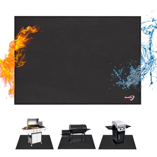 165x107 cm unter Grillmatte, DocSafe 4-lagige Feuerschalenmatte, feuerfeste Matte, Feuerstelle, Pad, Schutz für Deck, Terrasse, Gras, Outdoor, wiederverwendbar und wasserdicht, schwarz von DocSafe