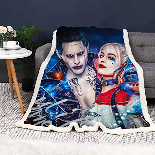 Doiicoon Anime Decken, Clown Girl Harley Quinn Kuscheldecke Flanelldecke Decke, Joker Harley Quinn Decke 130x150 cm Sofadecken 150 x 200 cm (13,150 x 200 cm) von Doiicoon