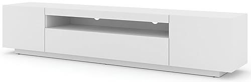 Domando Lowboard Empoli M2 Modern Breite 200cm, stehend oder hängend in Weiß Matt von Domando