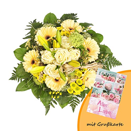 Dominik Blumen und Pflanzen, Blumenstrauß "Jana" und Grußkarte "Alles Liebe" von Dominik Blumen und Pflanzen