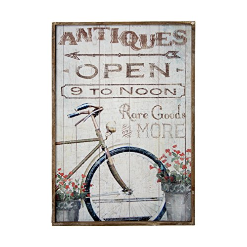 DONREGALOWEB DRW Bild aus Holz, Vintage-Stil, mit Fahrrad und Blumen von DonRegaloWeb