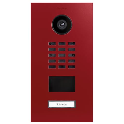 DoorBird D2101V IP Video Türstation, Feuerrot (RAL 3000) | Video-Türsprechanlage mit 1 Ruftaste, RFID, HD-Video, Bewegungssensor von DoorBird