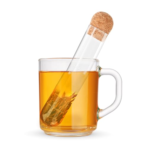 Teesieb Losen Tee Teefilter Tasse - 1 Stück Wiederverwendbar Glas Tea Infuser, Transparentes Teesieb Mit Kork, für die Meisten Teesieb für Tasse von Dorblely