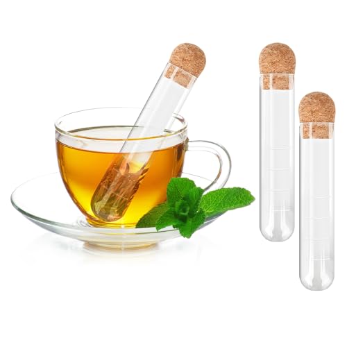 Teesieb Losen Tee Teefilter Tasse - 2 Stück Wiederverwendbar Glas Tea Infuser, Transparentes Teesieb Mit Kork, für die Meisten Teesieb für Tasse von Dorblely