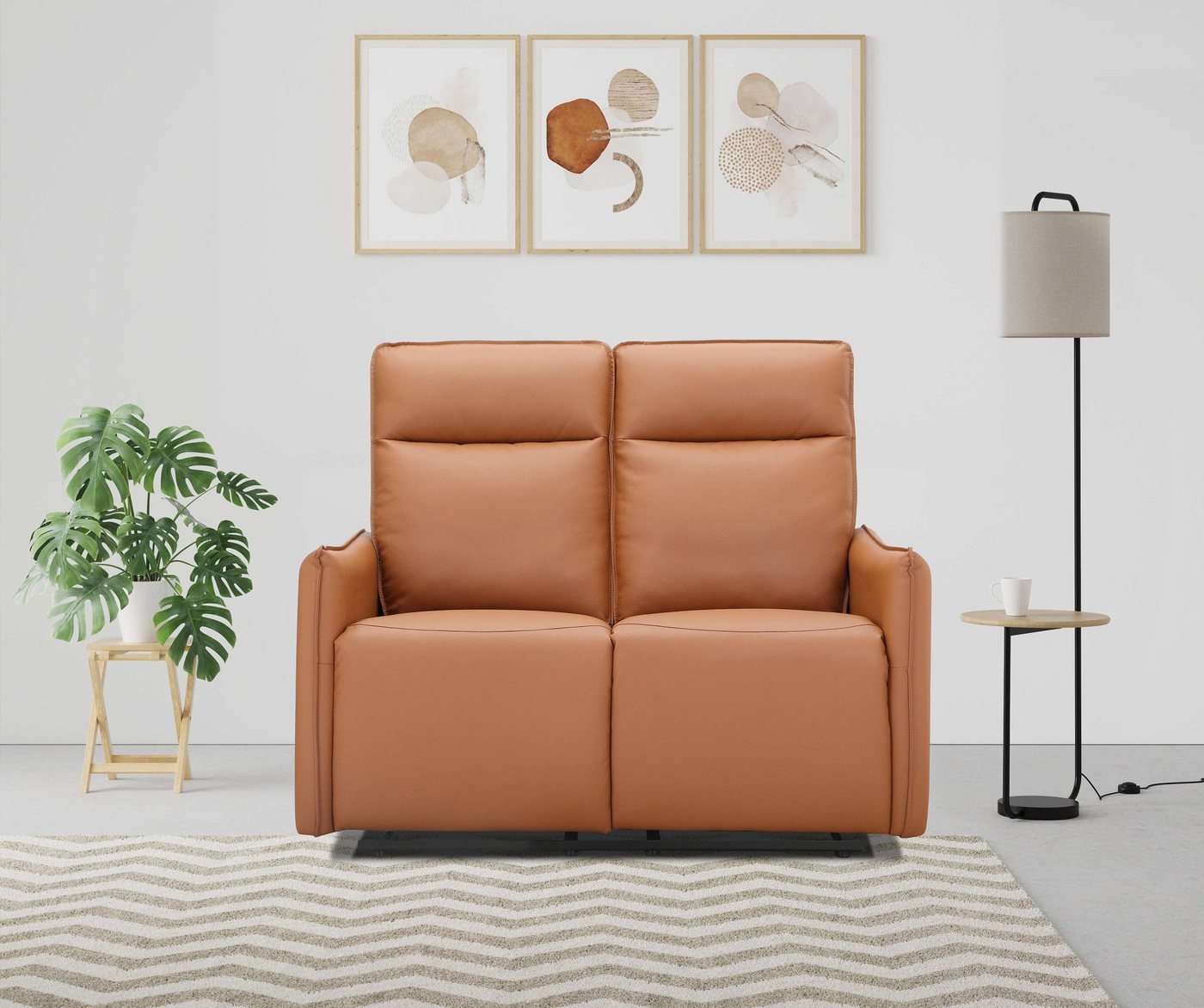 Dorel Home 2-Sitzer Lugo, Kinosofa mit Reclinerfunktion in Kunstleder und Webstoff, mit manueller Relaxfunktion in beiden Sitzen von Dorel Home