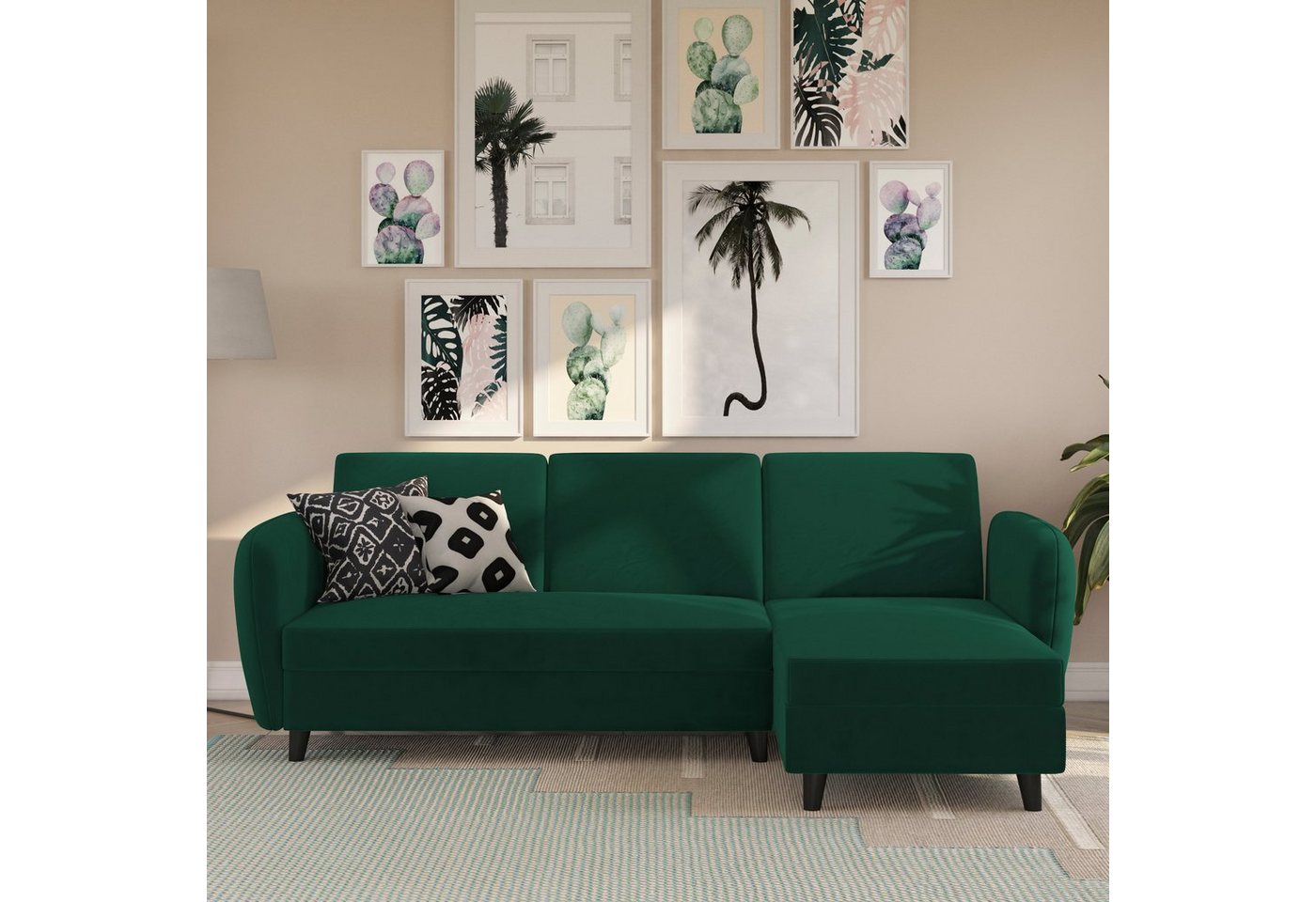Dorel Home Ecksofa Perry, L-Form, Rückenlehne, verschiedene Farbvarianten, Sitzhöhe 43 cm, Breite 219 cm von Dorel Home